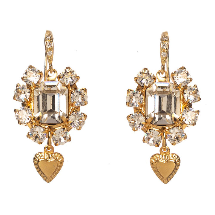 Witt | Bella Earrings 24k Gold Plate w Swarovski Crystal