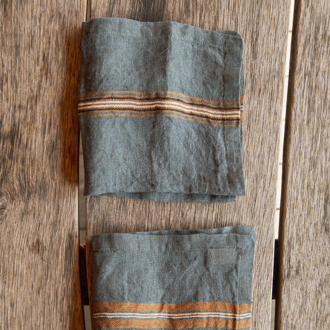 Kea Napkin | Washed Linen | Stripe-Suzie Anderson Home