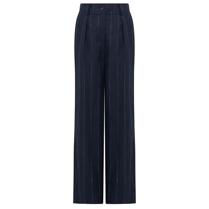 Cable | Freya Linen Pant | Navy Stripe