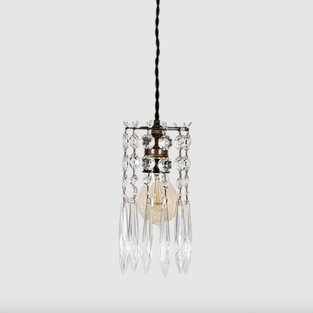 La Balladeuse Hanging light | Metal & Crystal | H 22cm + Cord-Suzie Anderson Home