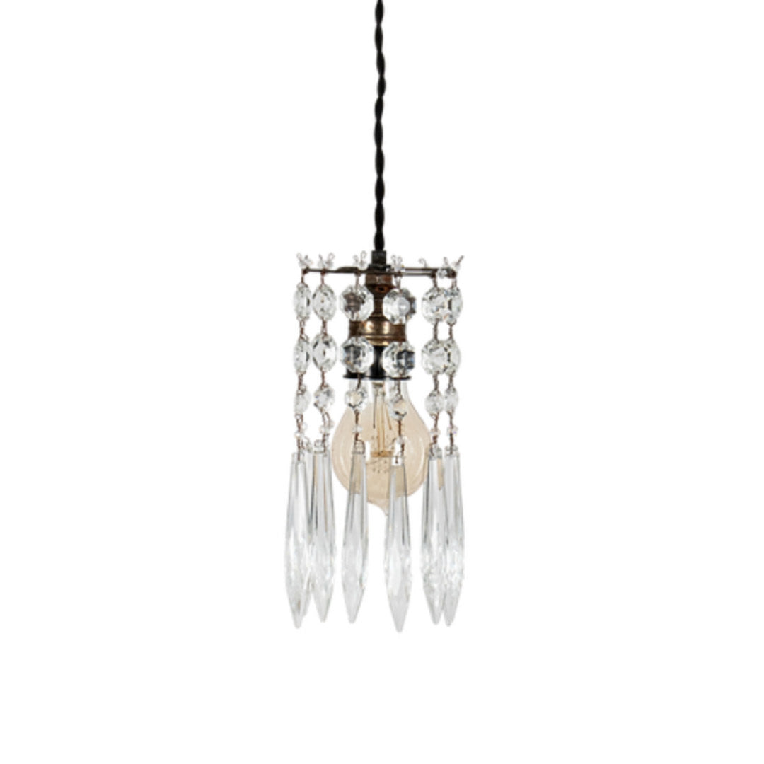 La Balladeuse Hanging light | Metal & Crystal | H 22cm + Cord-Suzie Anderson Home