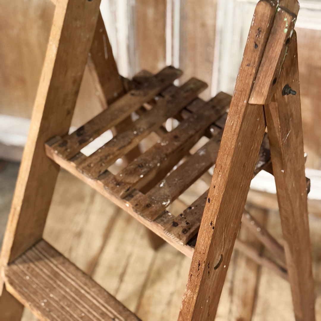 Vintage Three Step Ladder | 92 x 45 x 61cm-Suzie Anderson Home