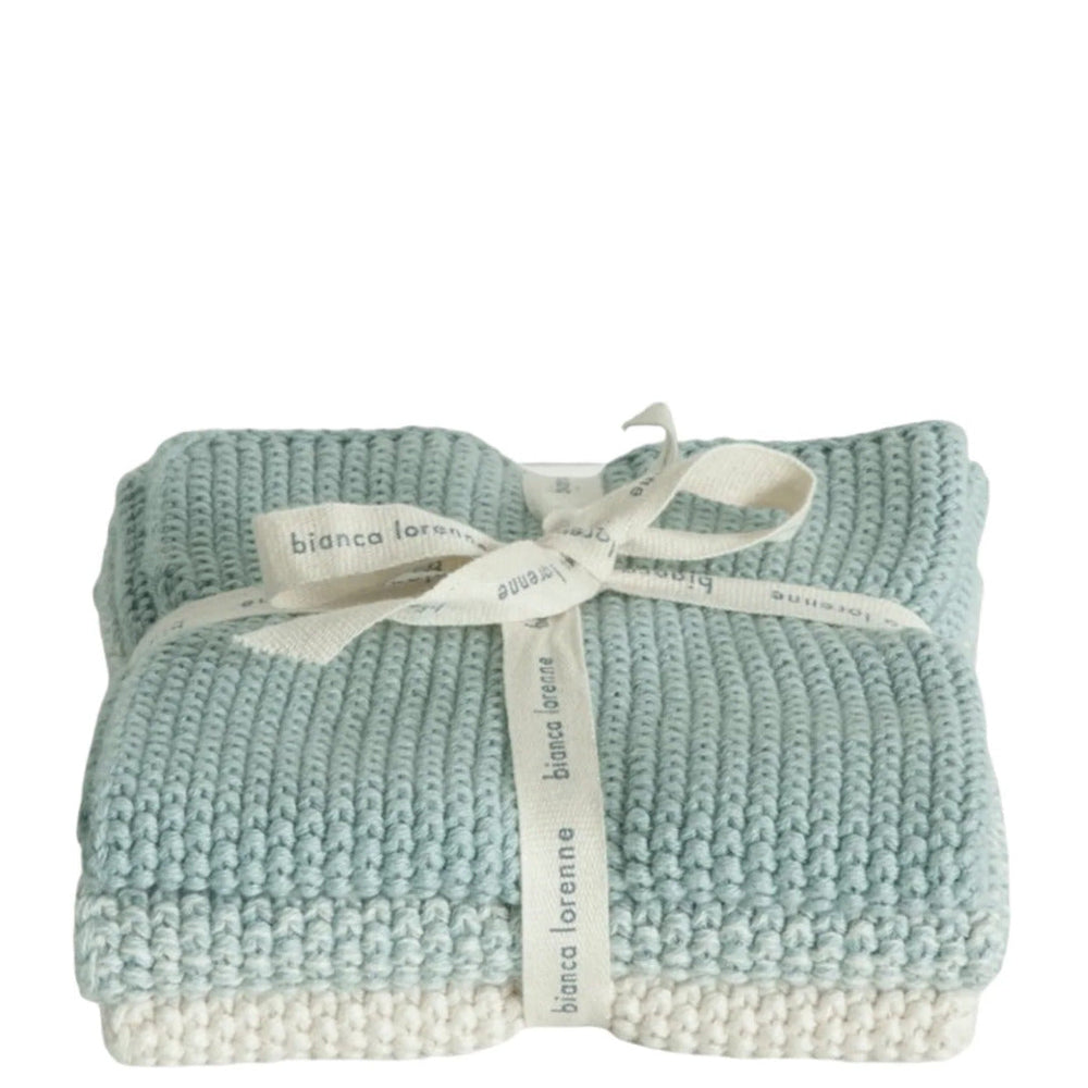 Lavette Face Cloths | Set of 3 | Duck Egg Blue-Suzie Anderson Home