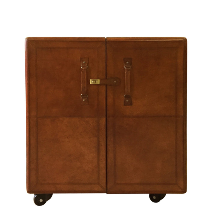 Leather Bar Cabinet  | Tan-Suzie Anderson Home