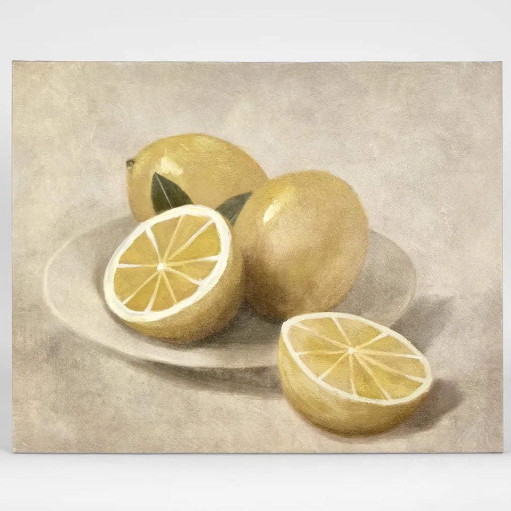 Lemons on White Plate Reproduction Painting-Suzie Anderson Home