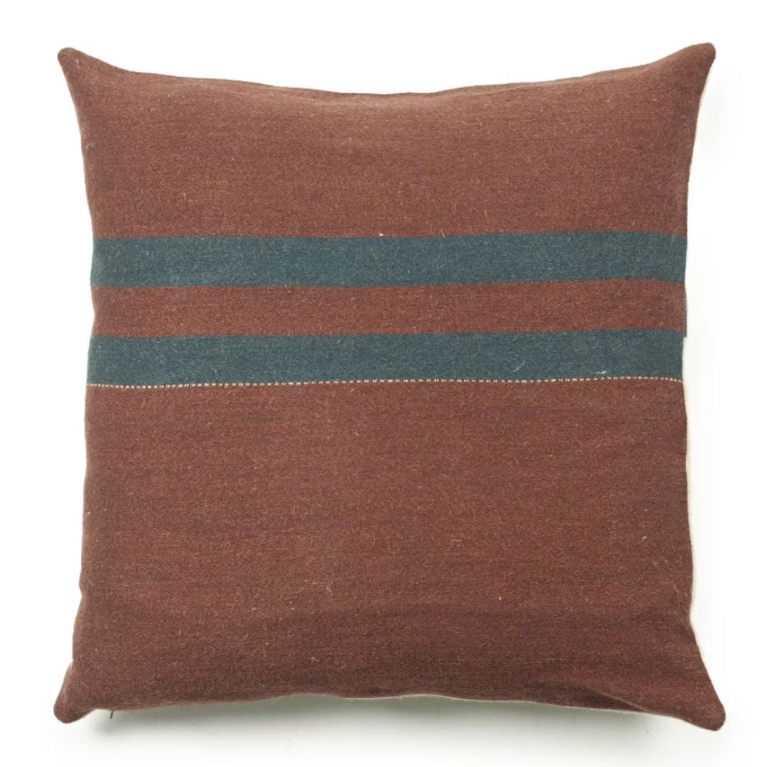 Libeco Linen Juniper | Cushion Cover | 63 x 63cm | Leather / Wool-Suzie Anderson Home