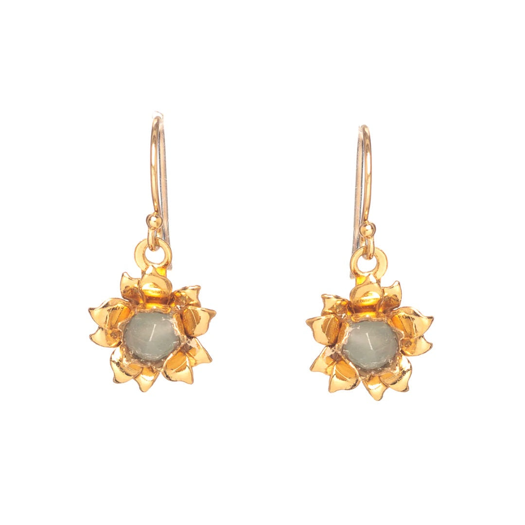 Lilou Earrings | 24K Gold Plate with Pale Blue Quartz-Suzie Anderson Home