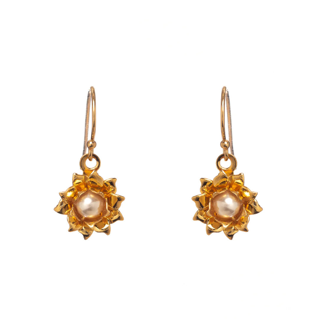 Lilou Earrings | 24K Gold Plate with Swarovski Pearl-Suzie Anderson Home