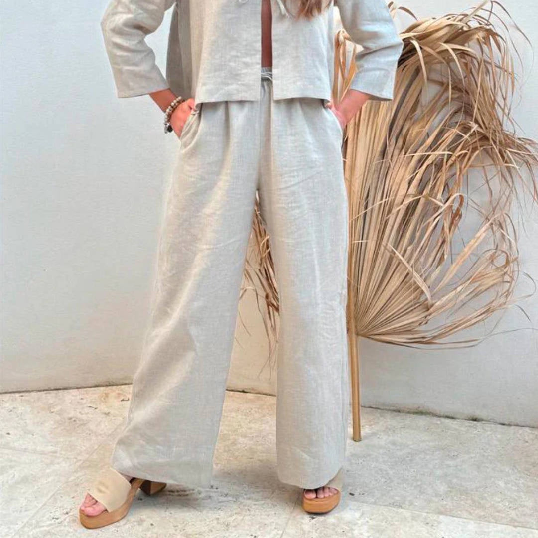 Bypias | Mallorca Linen Pant | Natural-Suzie Anderson Home