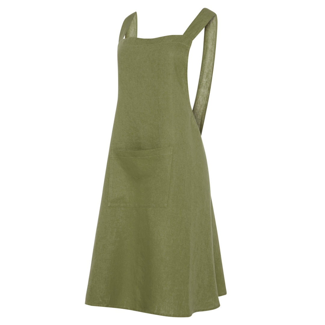 Linen Pinafore Apron | Olive-Suzie Anderson Home