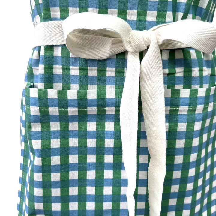 Loire Denim Sage Gingham Apron-Suzie Anderson Home