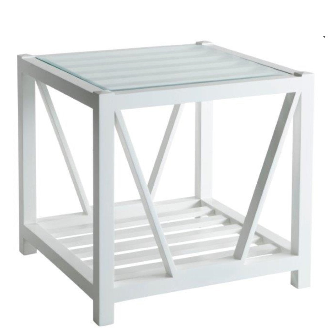 Long Island Side Table | White Mahogany-Suzie Anderson Home