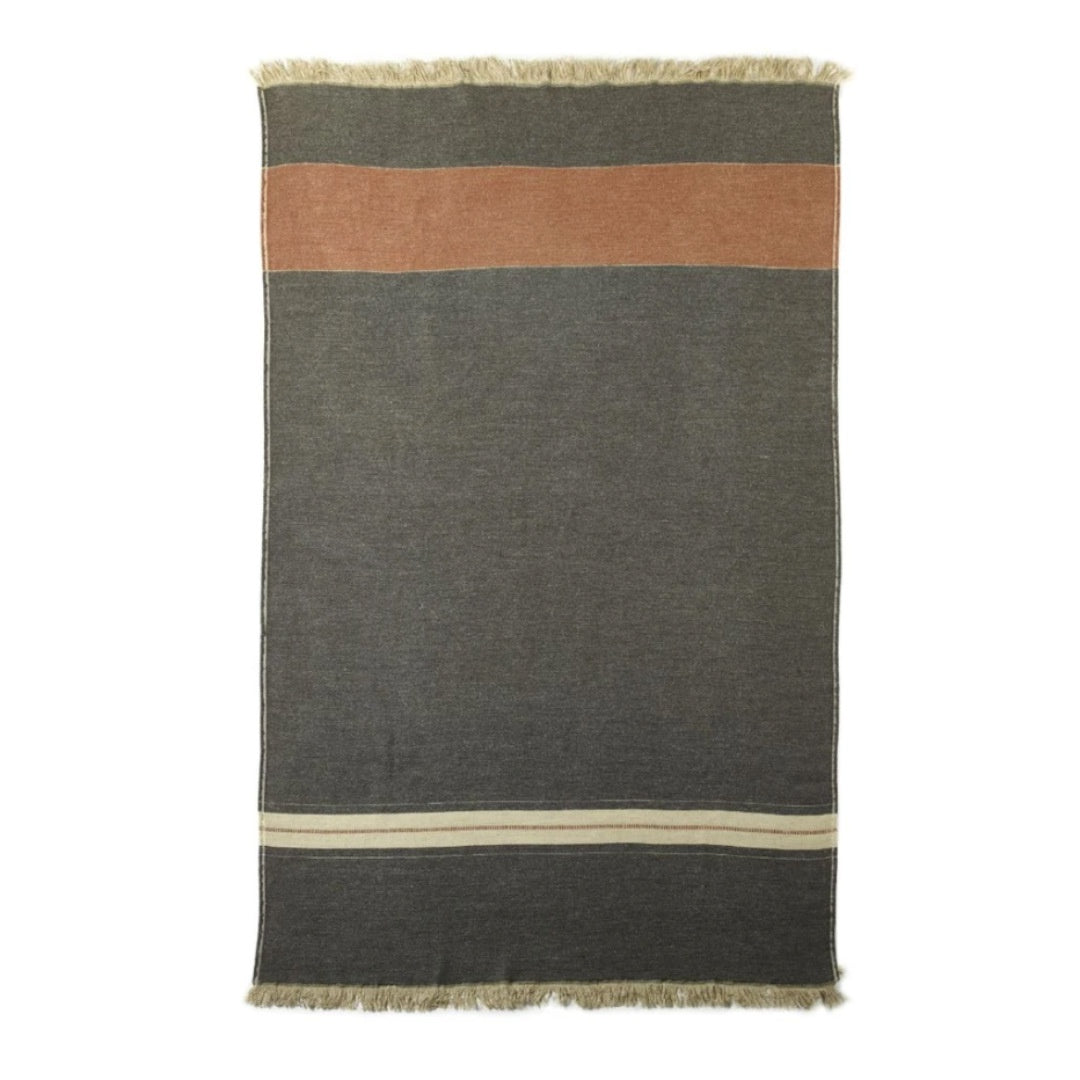 Luc Stripe Throw Blanket | 140x220cm | Wool/Linen-Suzie Anderson Home