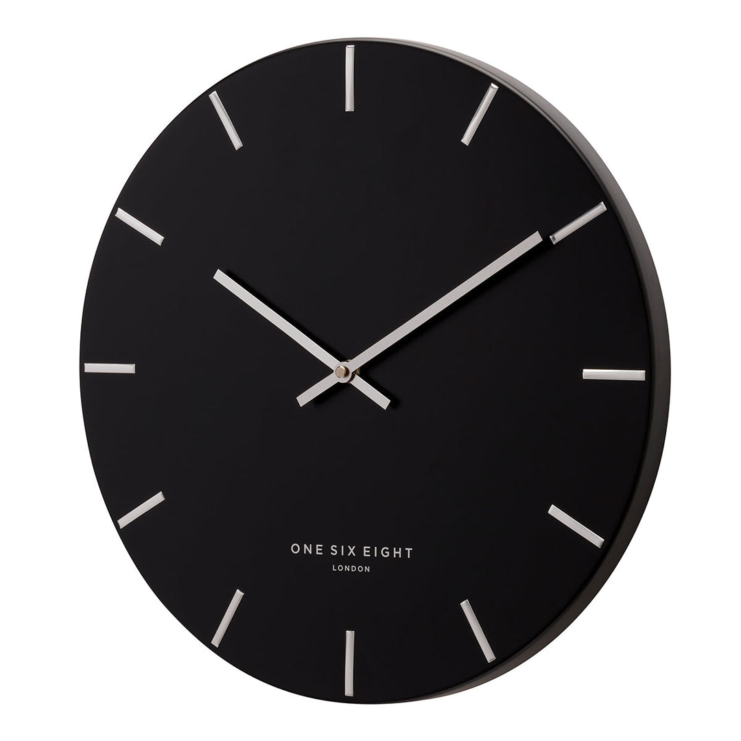 Luca Silent Wall Clock | Black | 40cm-Suzie Anderson Home