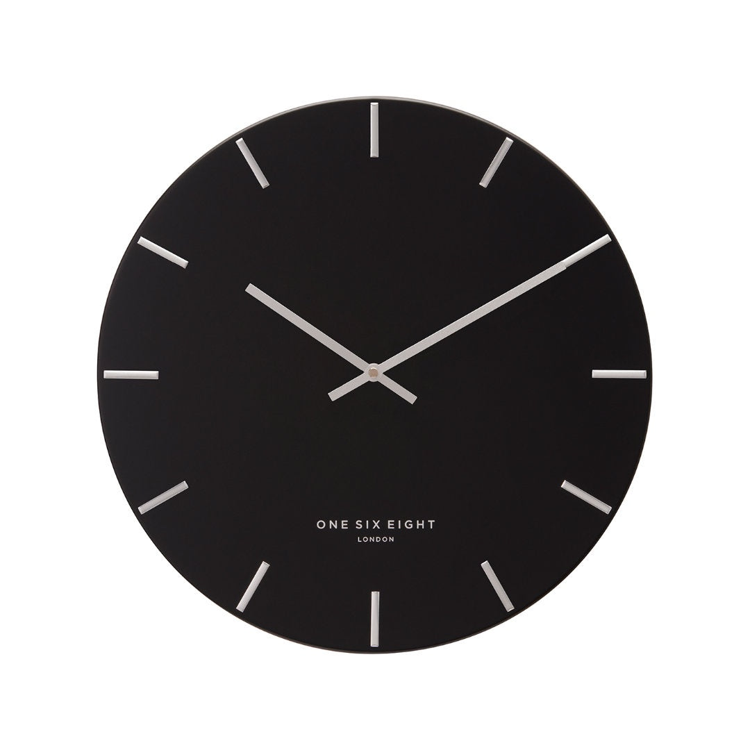 Luca Silent Wall Clock | Black | 40cm-Suzie Anderson Home