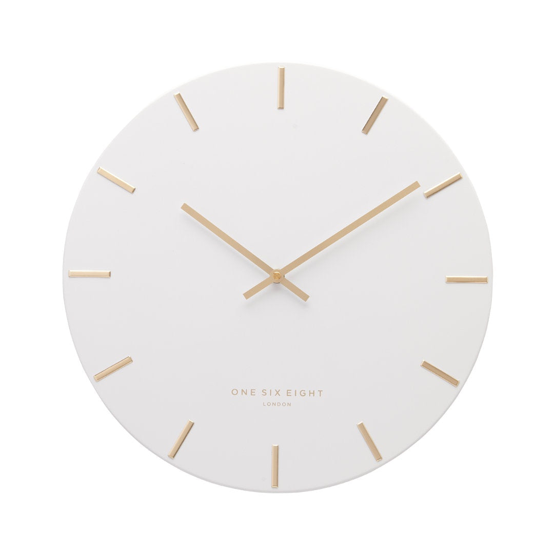 Luca Silent Wall Clock | White | 30cm-Suzie Anderson Home
