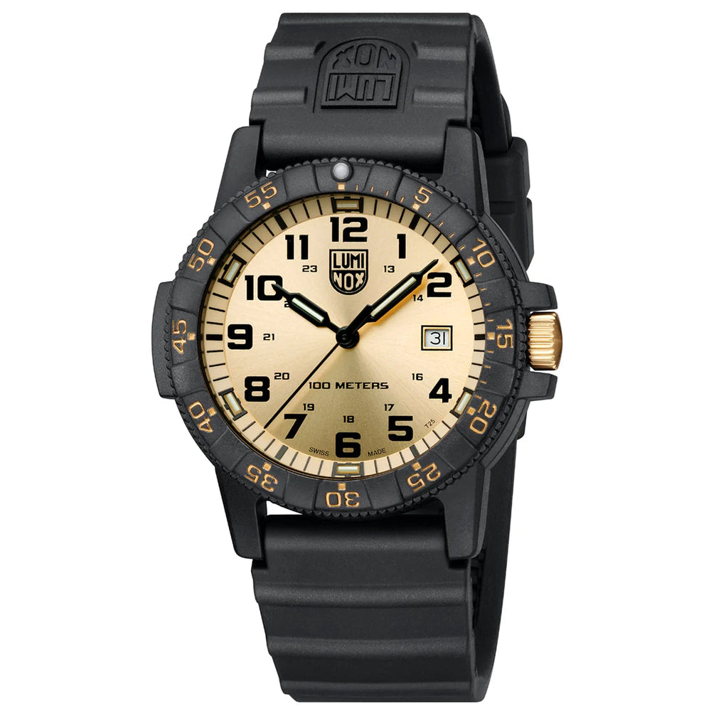 Luminox Sea Turtle Giant 44mm Swiss Made Watch | 10ATM | Gold Dial PU Black-Suzie Anderson Home