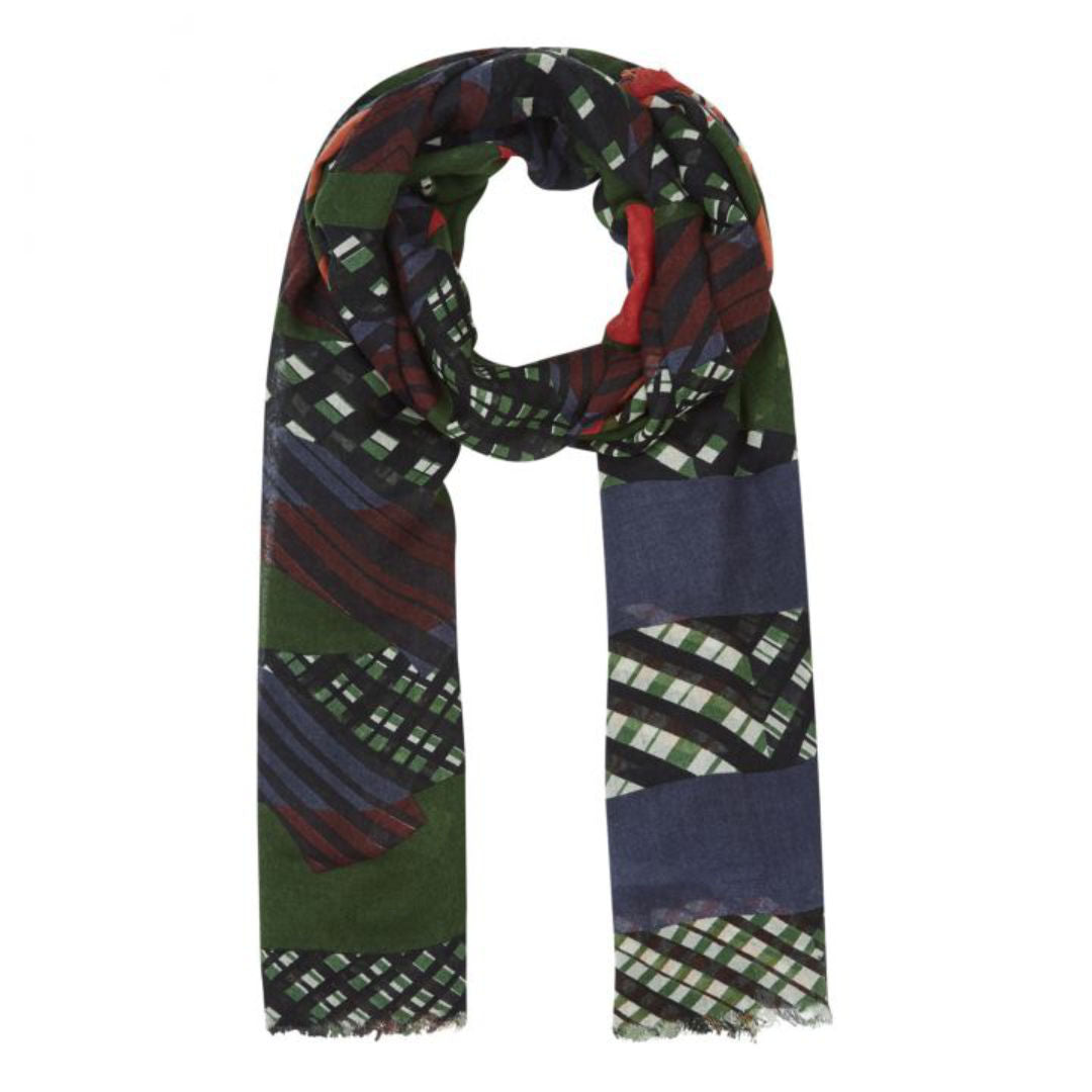 Ma Poesie Wool Scarf | Percussion Khaki-Suzie Anderson Home