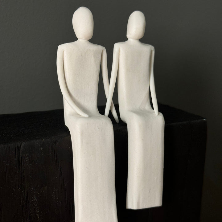 French Sculpture | "La Rencontre" (The date) Man & Man | Laurent Trebout-Suzie Anderson Home