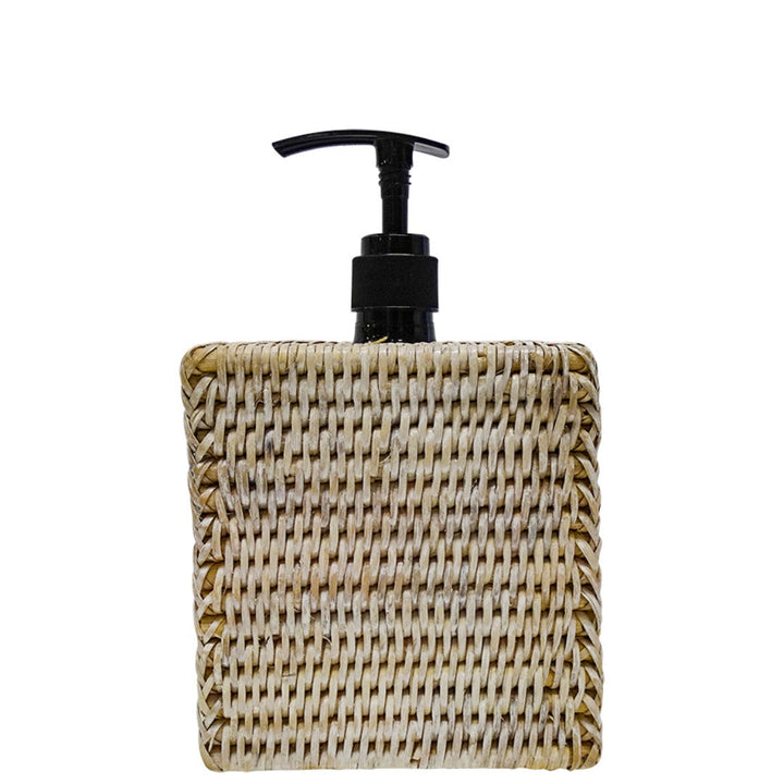 Mara Rattan Soap Dispenser Cover | White Wash-Suzie Anderson Home