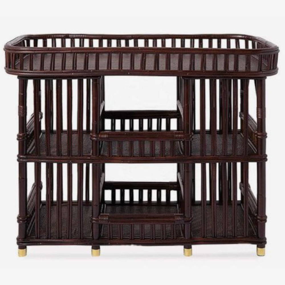 Membery Collection | Bungalow Bar | Dark Brown Rattan-Suzie Anderson Home