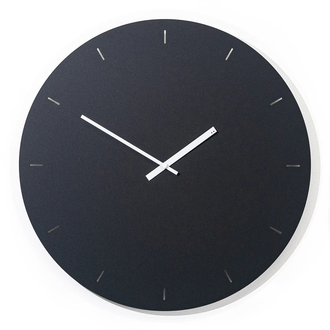 Minimal Clock | Black | White Lines | 49cm-Suzie Anderson Home