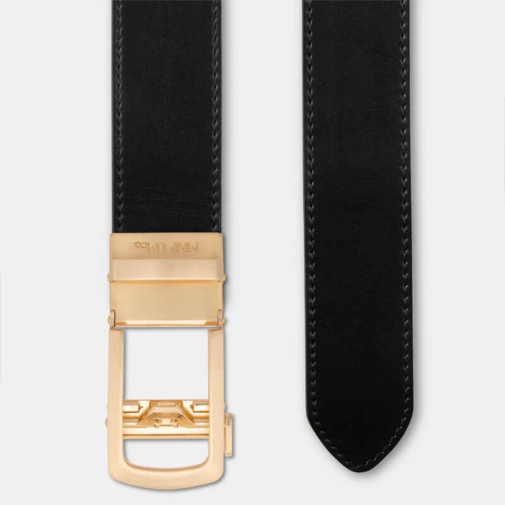 Minimum Belt | Gold Buckle | Black Leather-Suzie Anderson Home