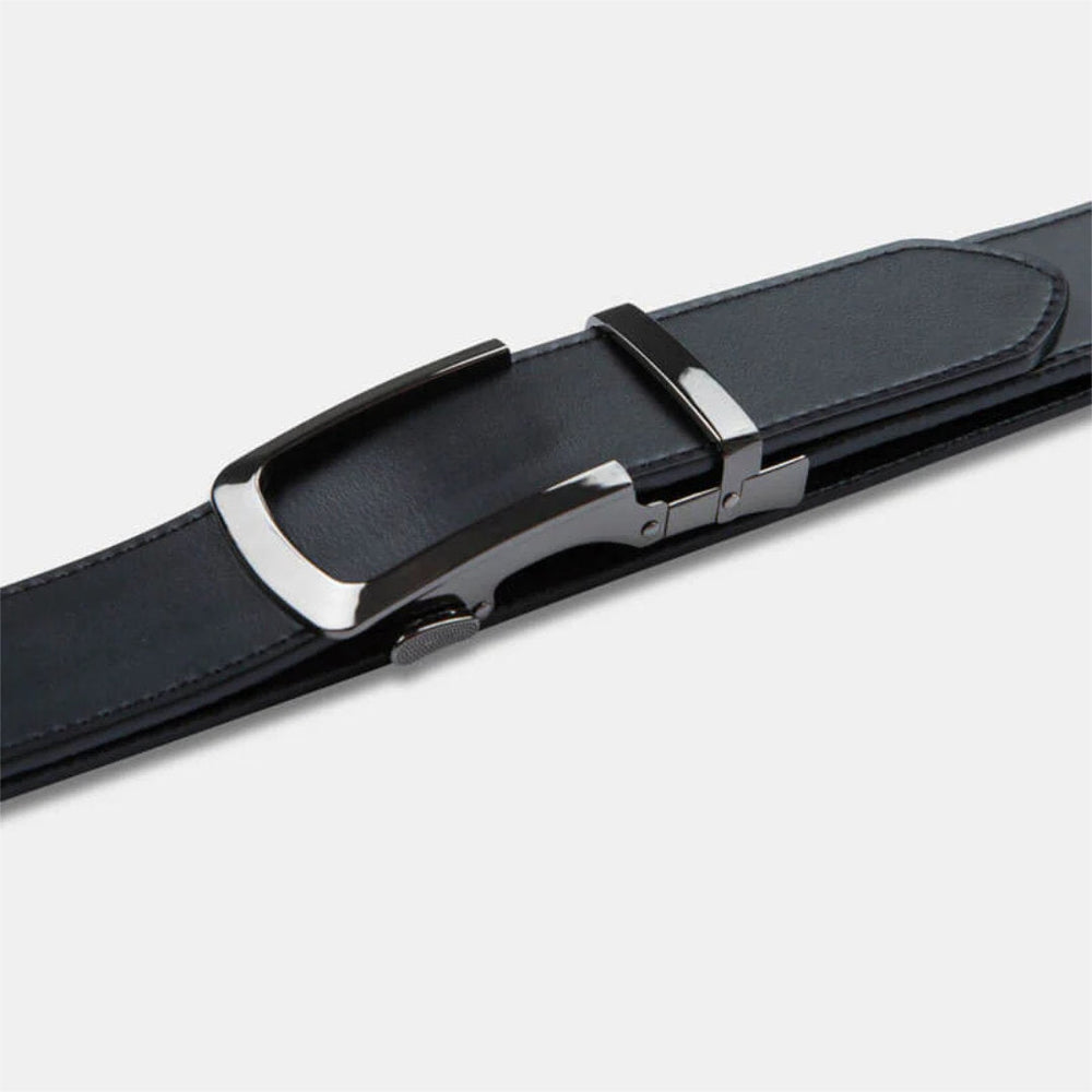 Minimum Belt | Gunmetal Buckle | Black Leather-Suzie Anderson Home