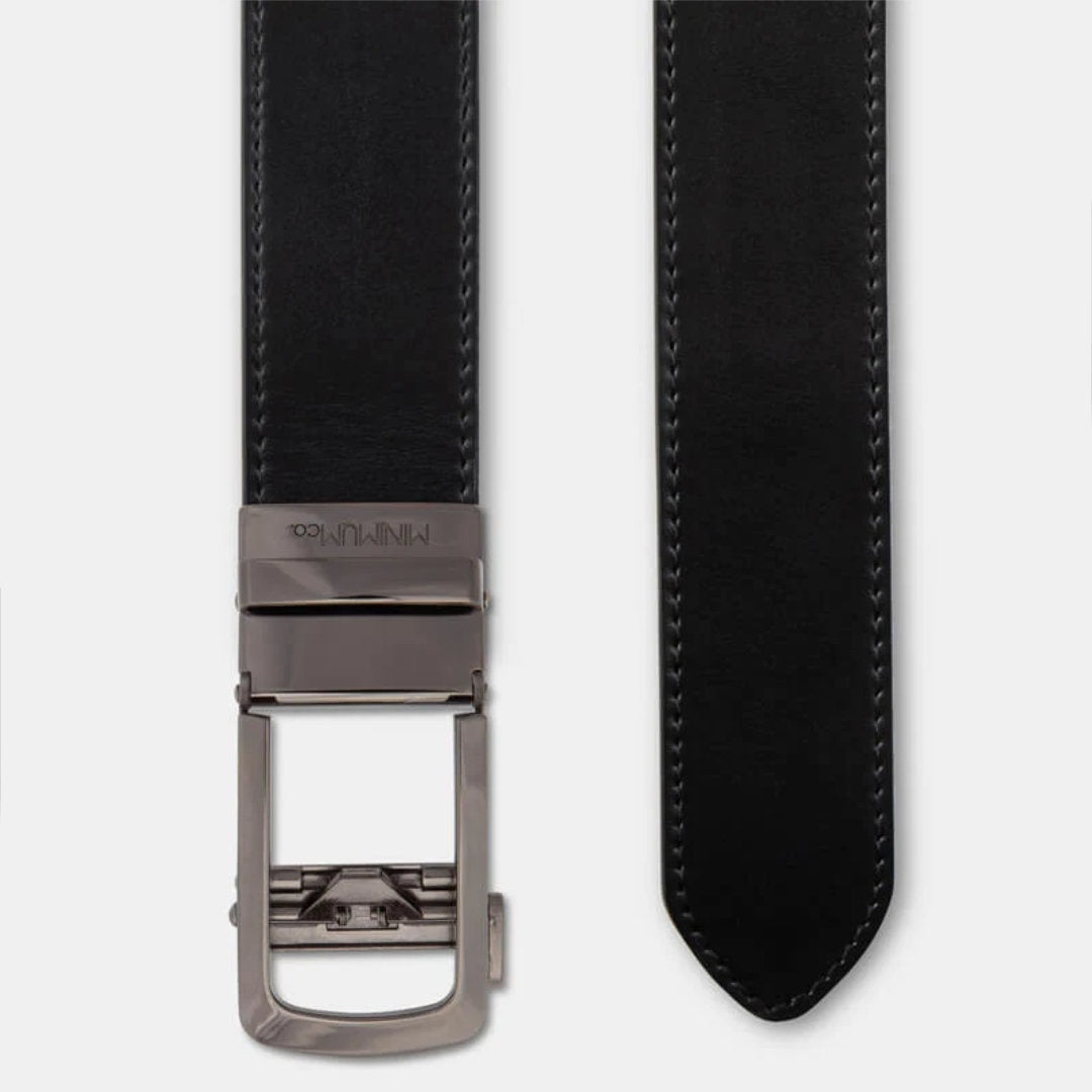 Minimum Belt | Gunmetal Buckle | Black Leather-Suzie Anderson Home