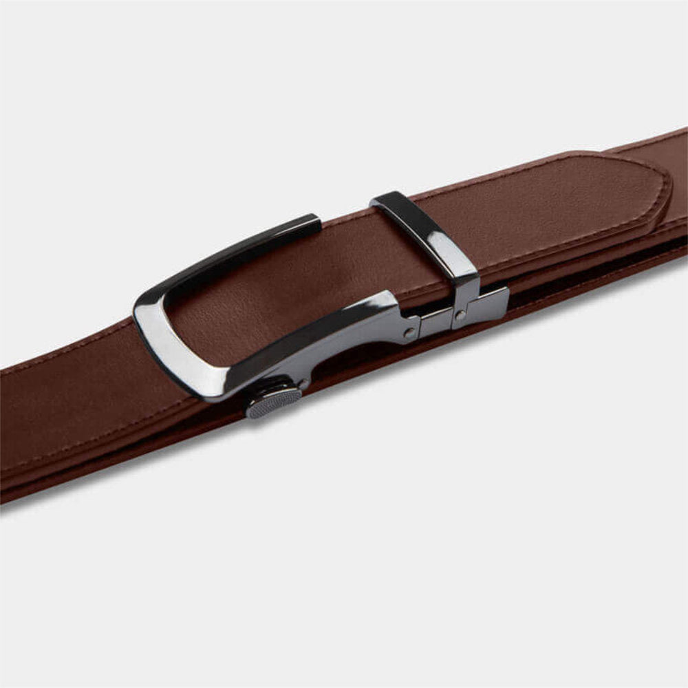 Minimum Belt | Gunmetal Buckle | Brown Leather-Suzie Anderson Home