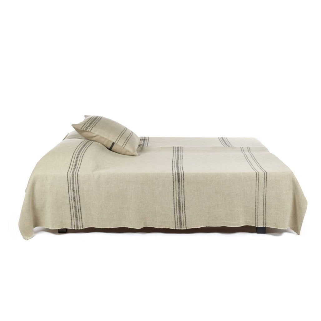 Moroccan Stripe Coverlet | Linen/Wool-Suzie Anderson Home