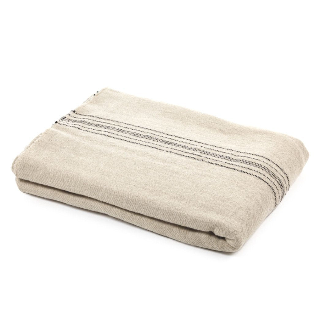 Moroccan Stripe Coverlet | Linen/Wool-Suzie Anderson Home