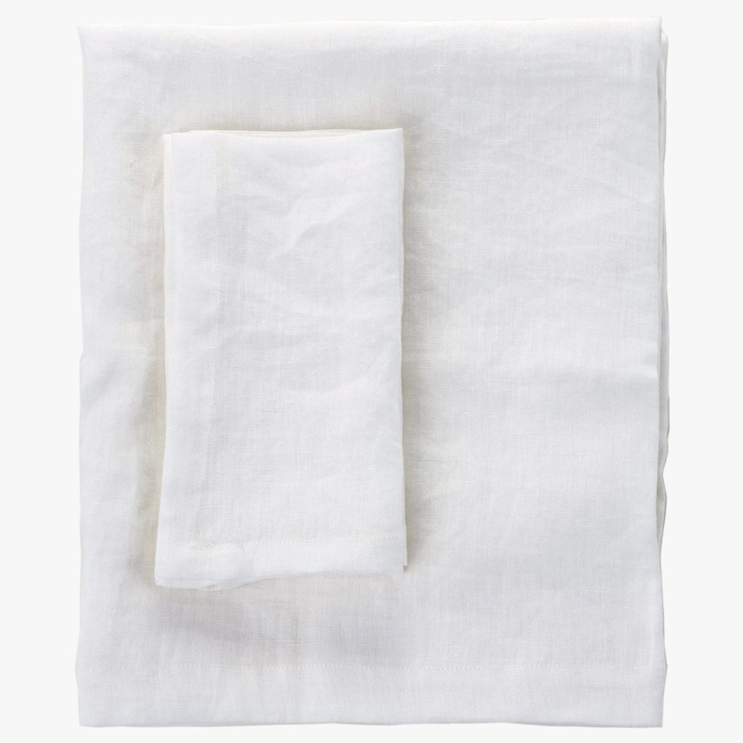 Moss White Linen Tablecloth-Suzie Anderson Home