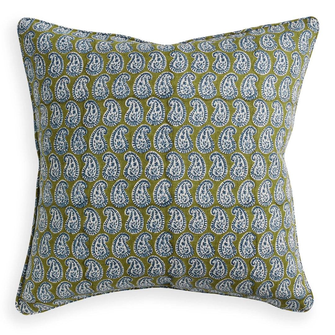 Simrane Moss Azure Cushion & Insert | 50x50cm