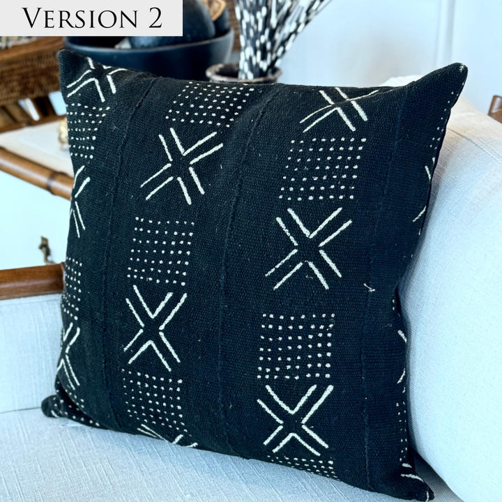 Mudcloth Cushion & Insert | Black | 50cm-Suzie Anderson Home