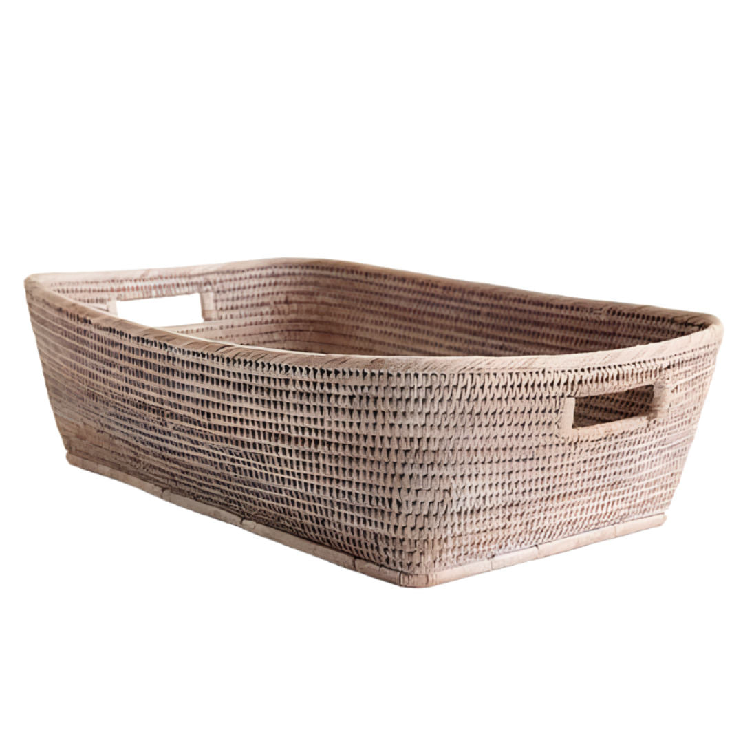 Multi Purpose Rattan Basket | Whitewash-Suzie Anderson Home