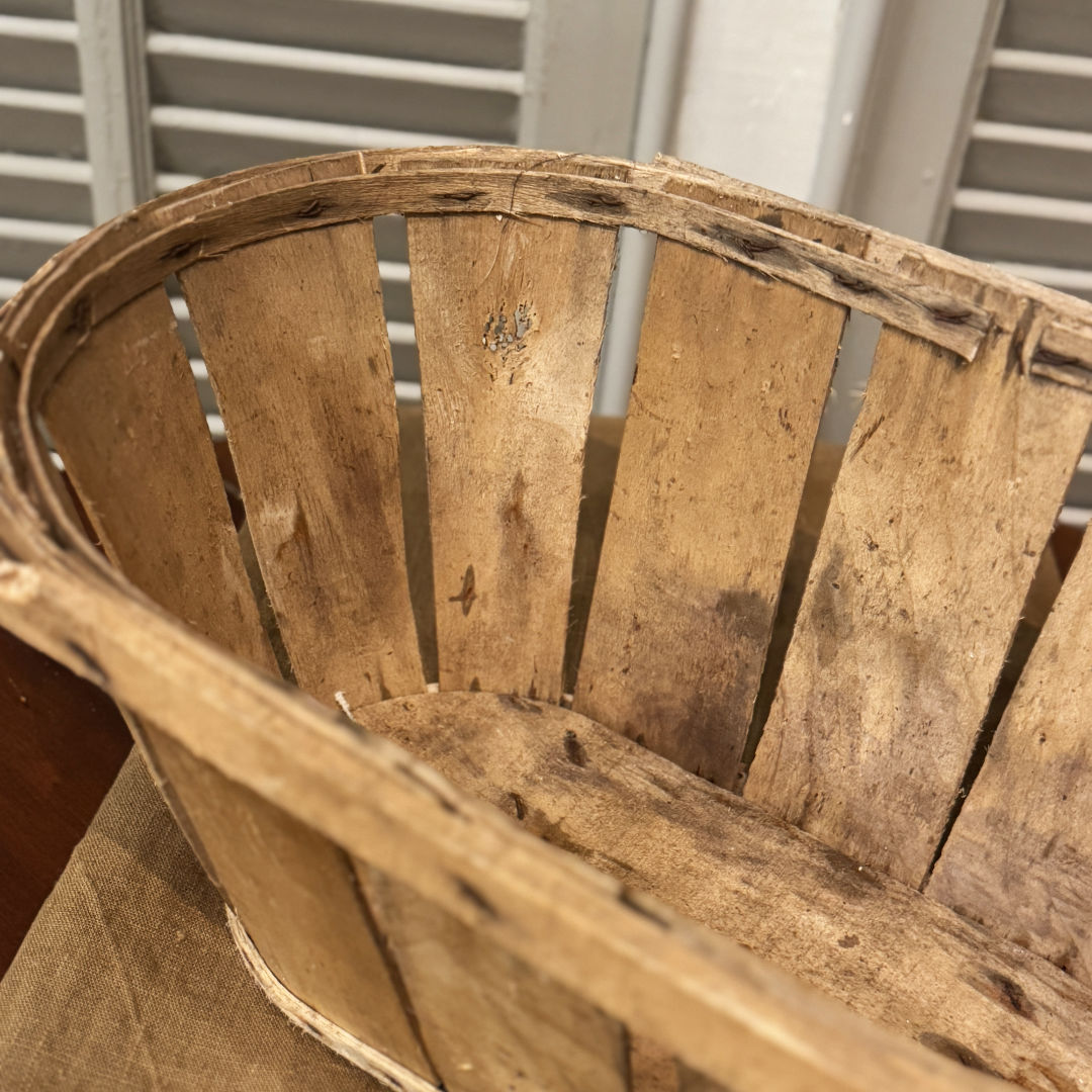 French Vintage Wooden Panier Basket | Les Puces 2