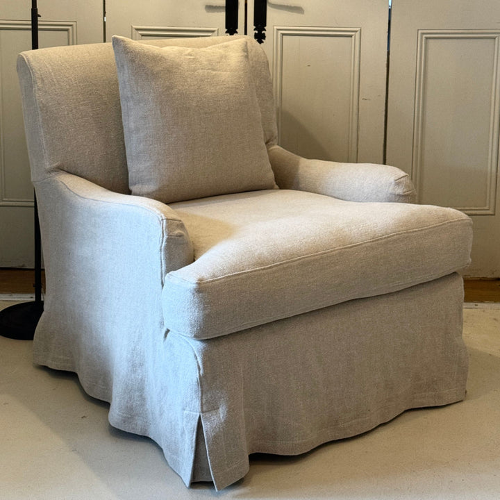 Cozette Armchair | Slip-Covered | Raffles St Tropez Natural Linen | Incl Scatter Cushion-Suzie Anderson Home