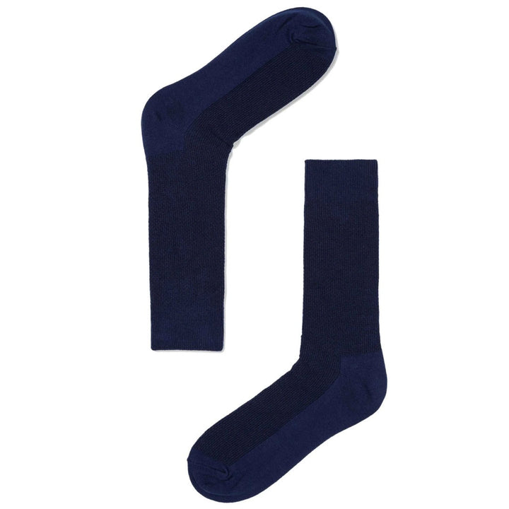 Navy Blue Textured Cotton Blend Socks-Suzie Anderson Home