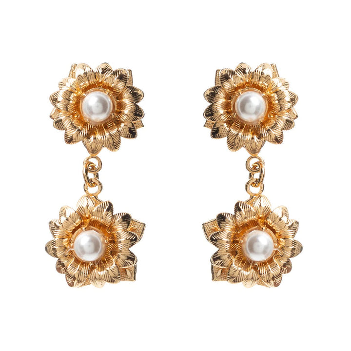 Nadja Earrings | 24K Gold Plated w Swarovski Pearl-Suzie Anderson Home