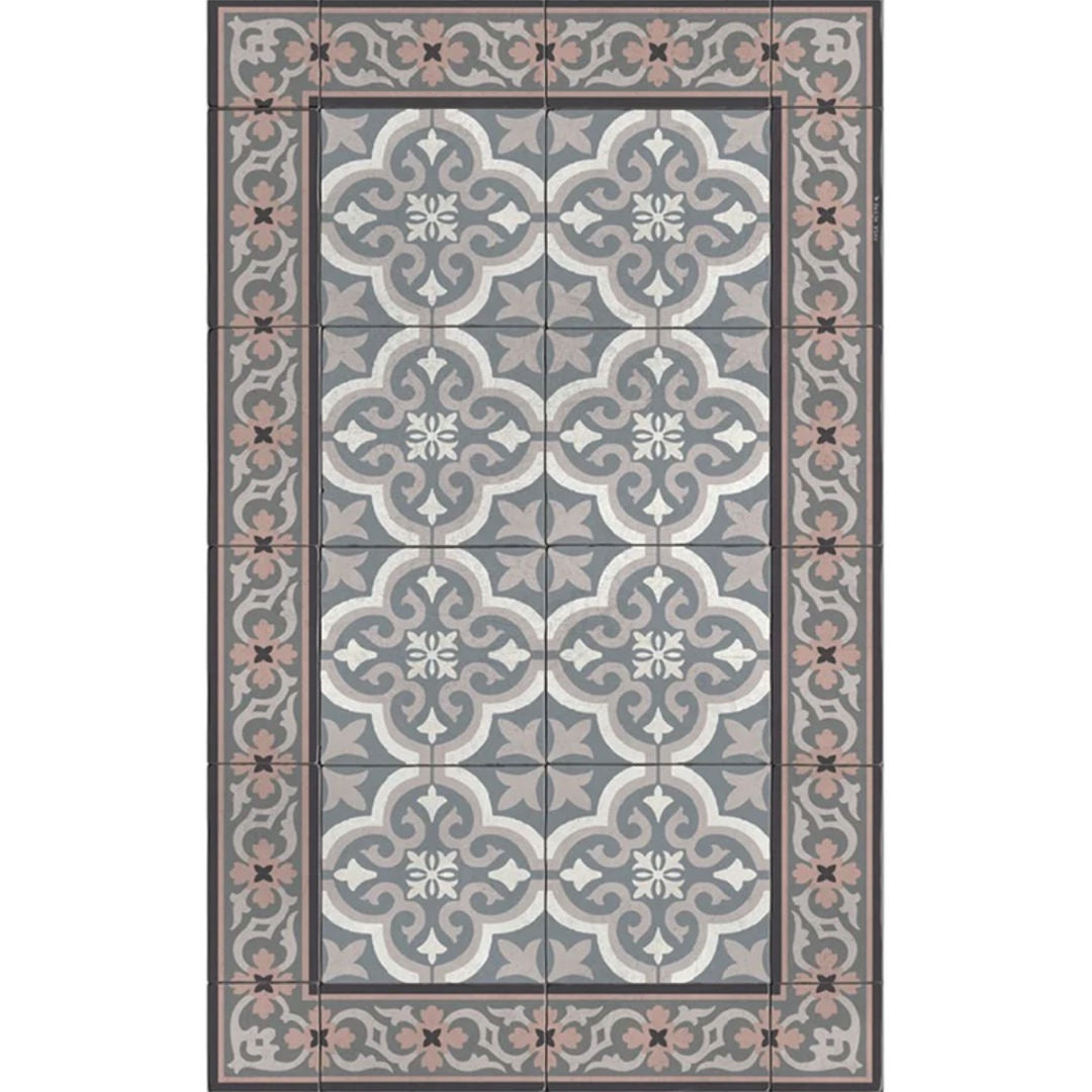 Noel Snowflake Concrete Vinyl Floor Mat-Suzie Anderson Home