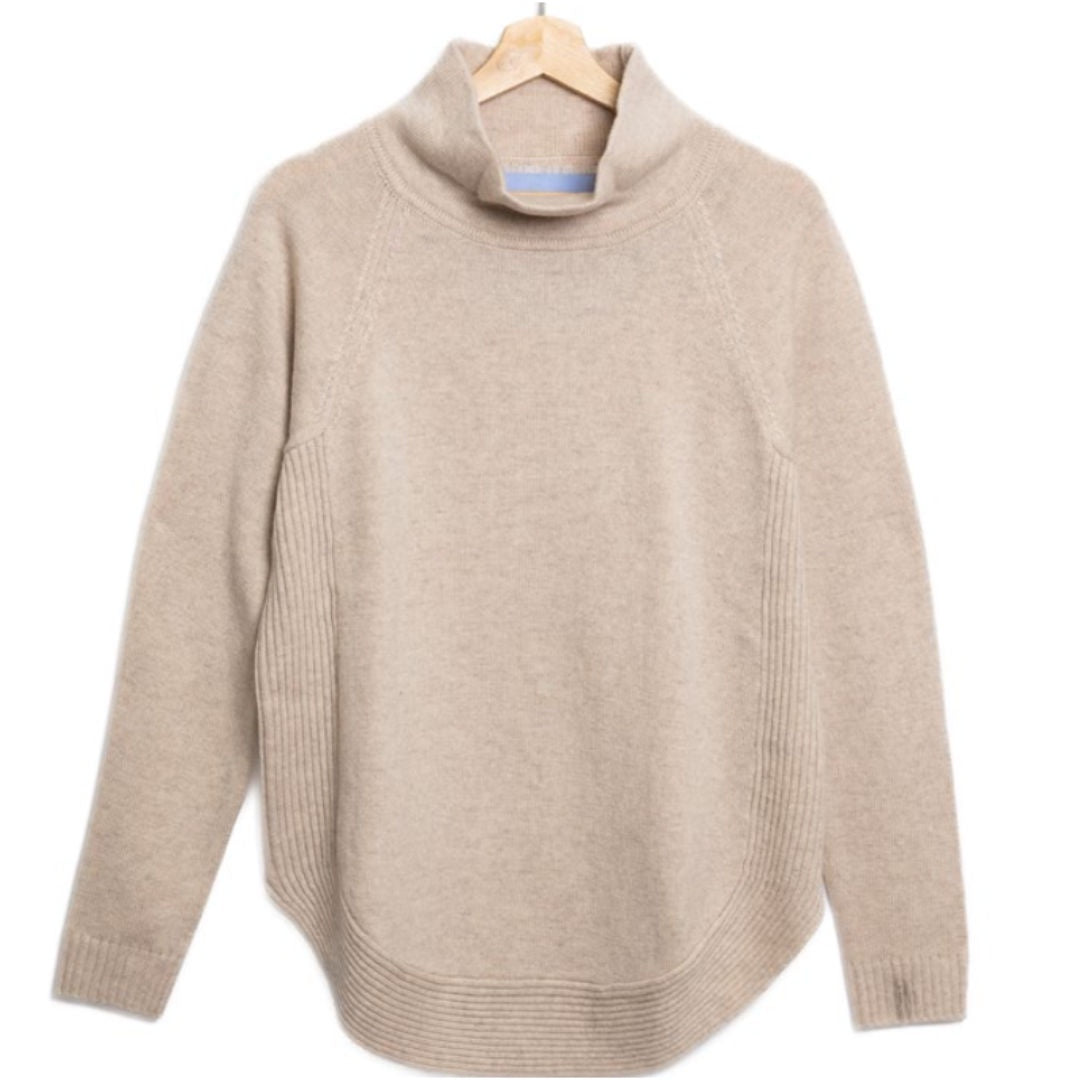 Bow | Funnel Neck Jumper | Merino Cashmere | Oatmeal