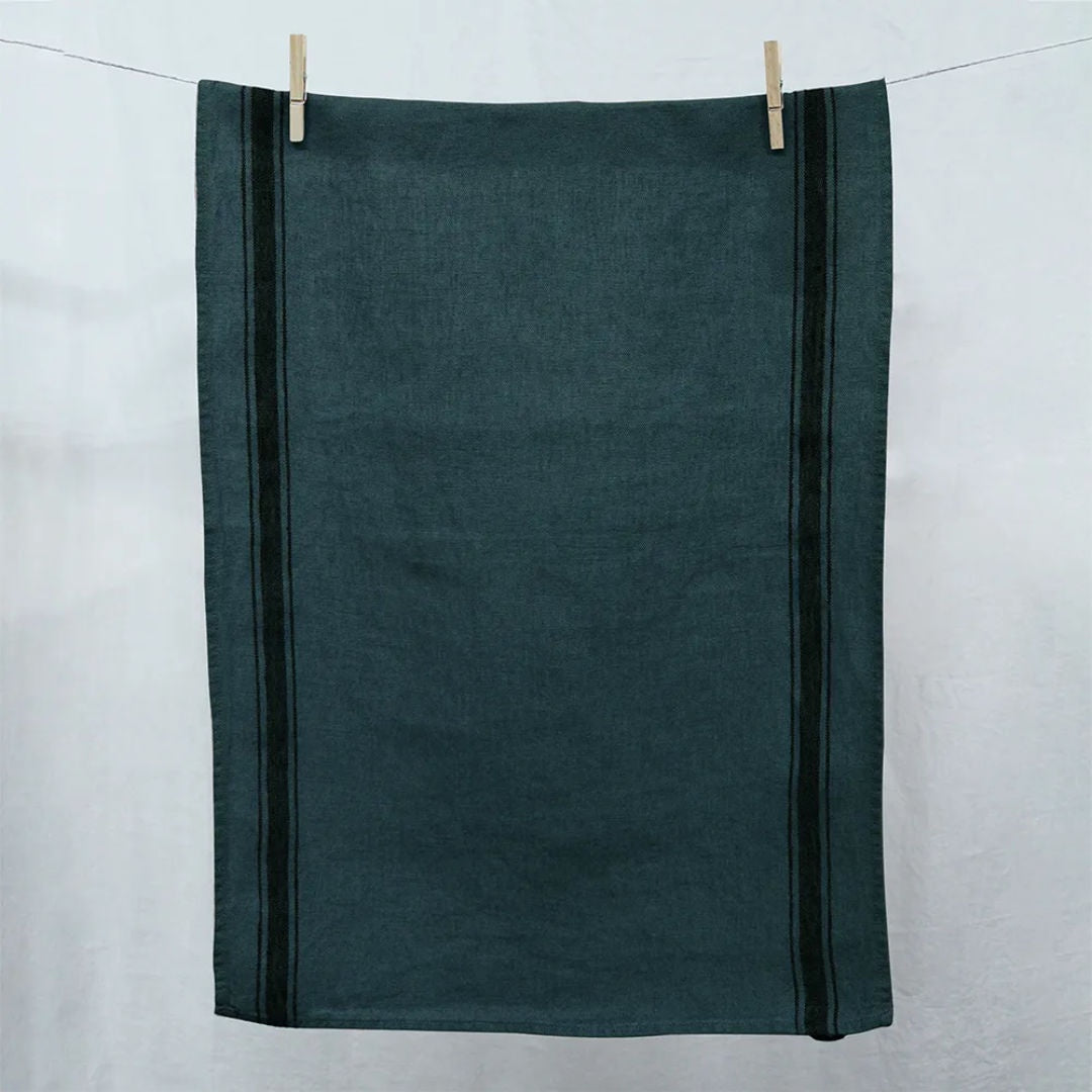 Olbia Linen Tea Towel | Prussian Blue-Suzie Anderson Home