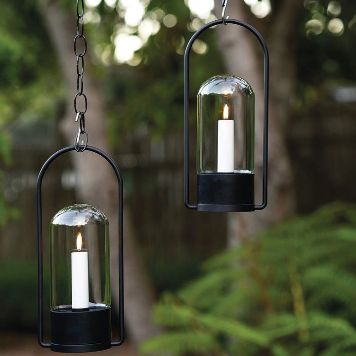 Outdoor Lantern | Glass Dome | Weather Resistant | Matte Black-Suzie Anderson Home