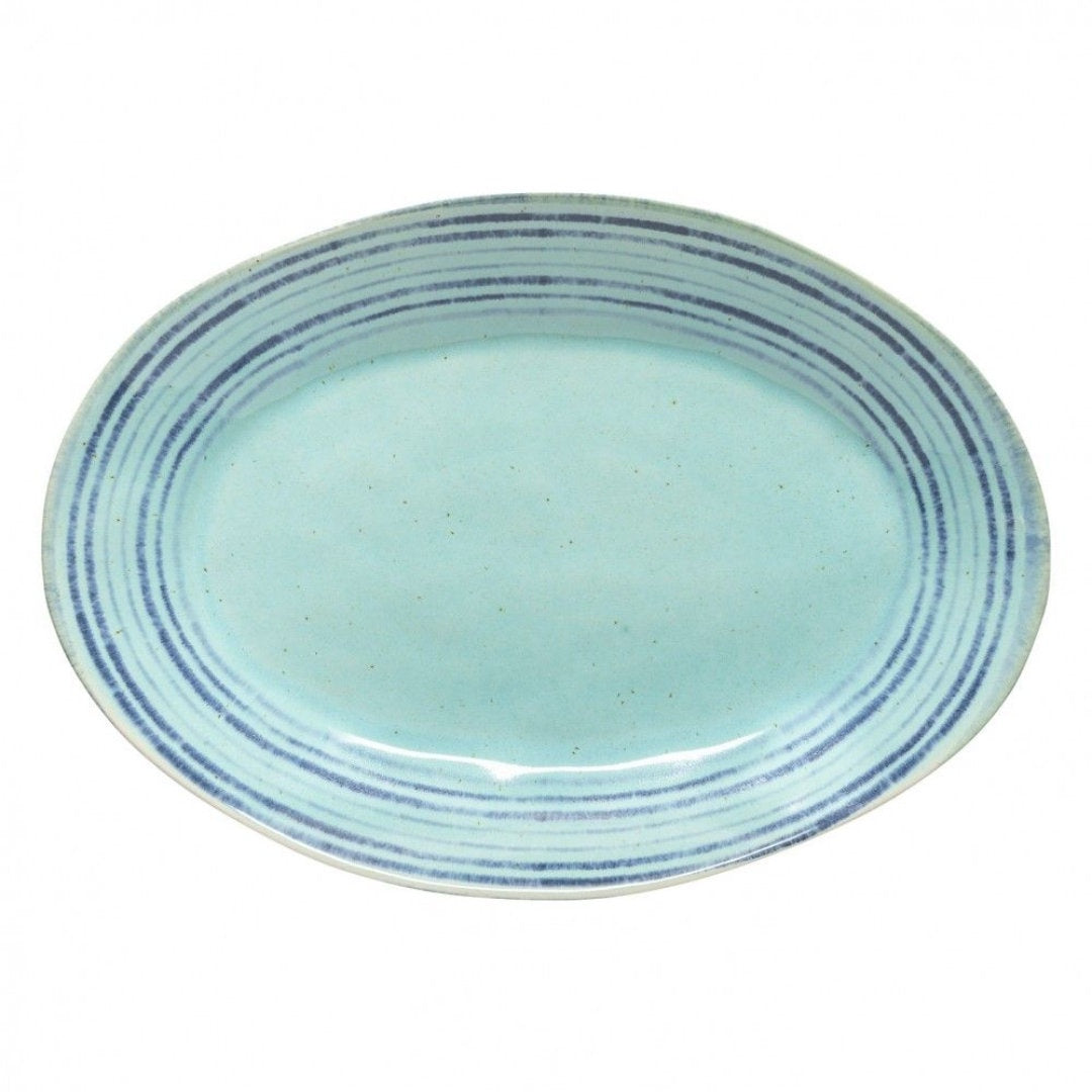 Oval Platter | Nantucket | Made in Portugal | Aqua | 40cm-Suzie Anderson Home