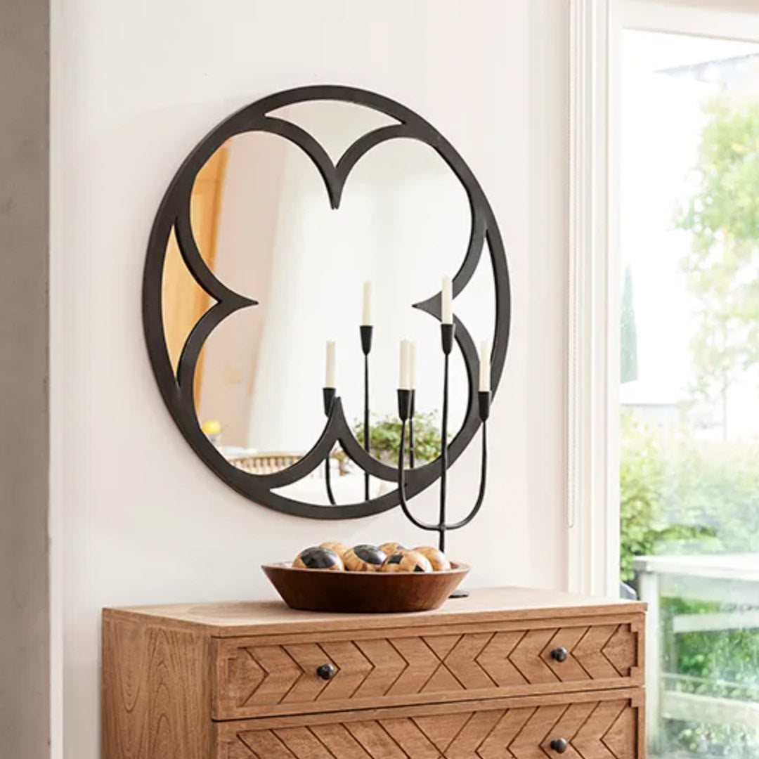 Paddy | Black Iron Framed Mirror | 90cmW-Suzie Anderson Home