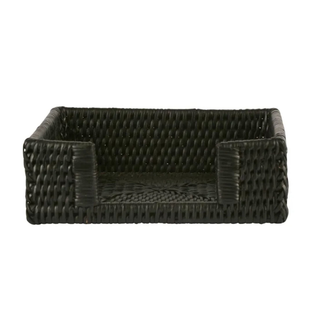 Palma Black Rattan Napkin Holder-Suzie Anderson Home