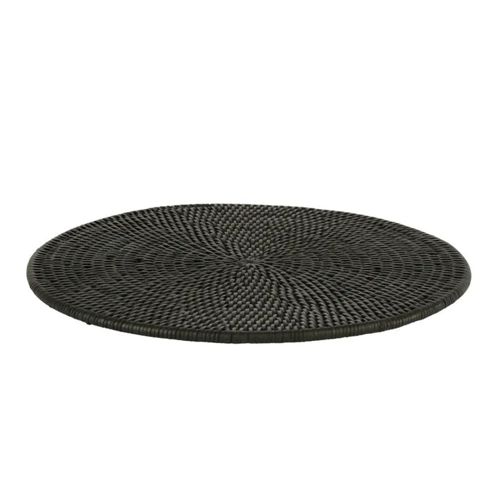 Palma Black Rattan Round Placemat | 33cm-Suzie Anderson Home