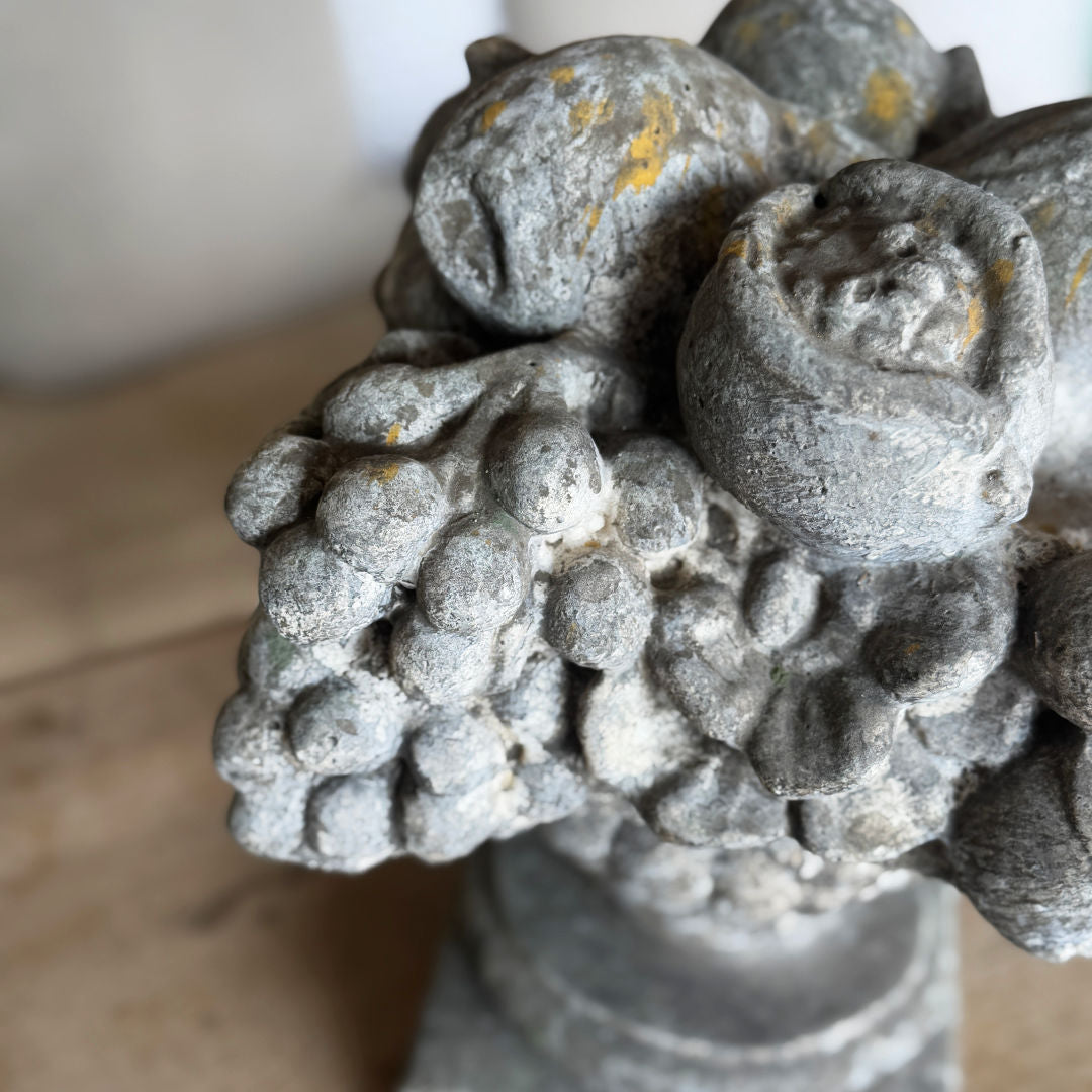 Pair of Petite Cement Garden Bouquet Decor