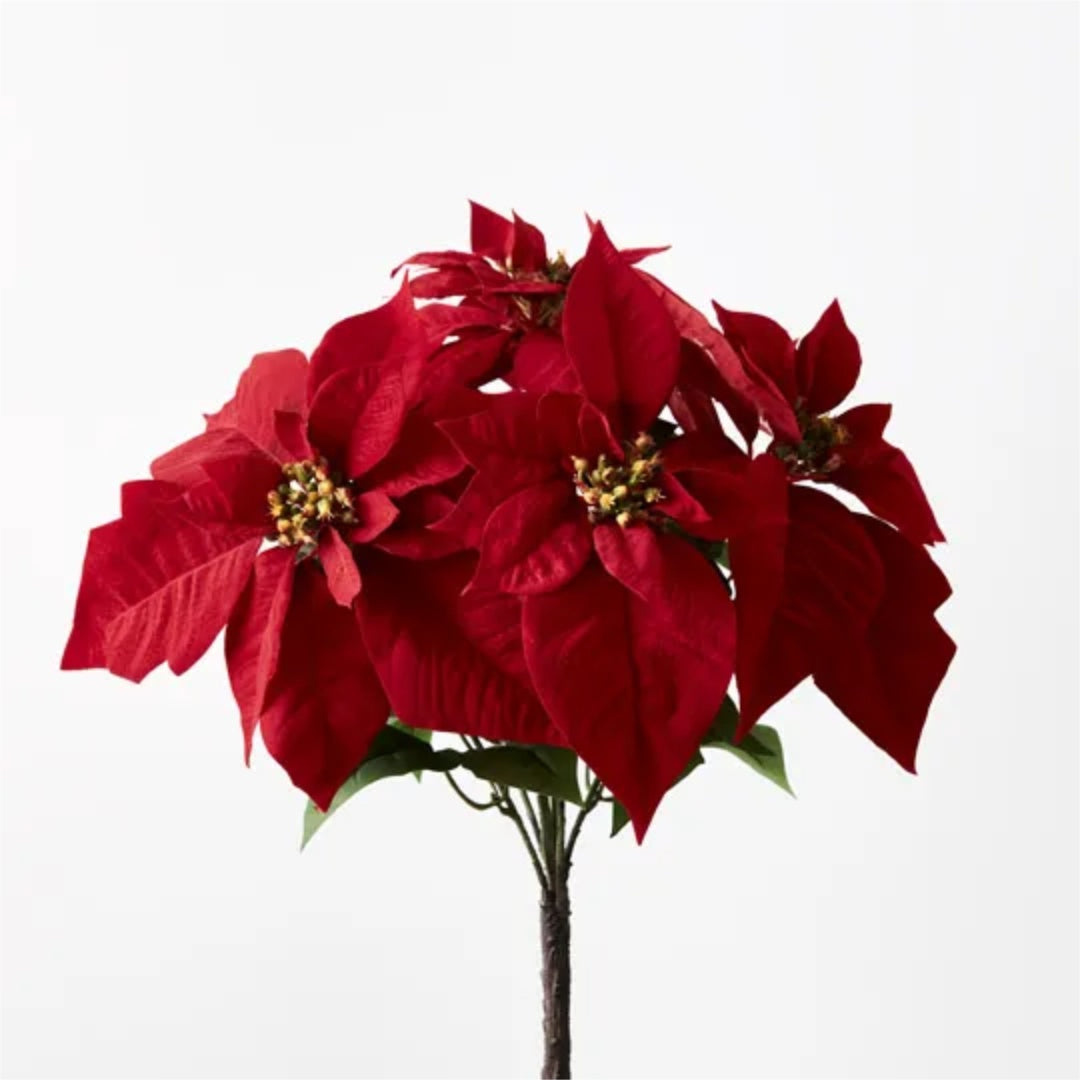 Artificial Poinsettia Bush-Suzie Anderson Home